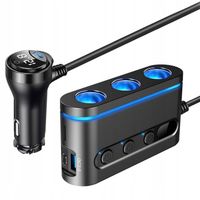 Samochodowy Rozdzielacz Gniazda Zapalniczki + Ładowarka 2xUSB C + USB W-wa