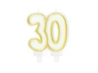 Świeczka urodzinowa cyfra „30”, złota