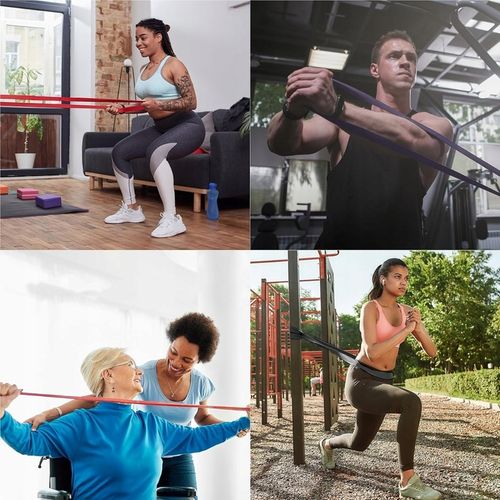 Zestaw 5 Gumy Taśmy Oporowe do Ćwiczeń Treningowe Powerband WYSOKA JAKOŚĆ na Arena.pl