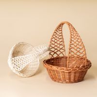 decor OKRĄGŁY WIKLINOWY KOSZYK WIELKANOCNY Ø27 H 11/30 CM