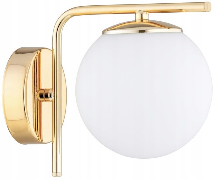 Złota Lampa Ścienna Kinkiet Białe Kule Milo LED E27 zdjęcie 1