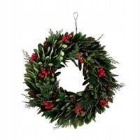 Wieniec stroik świąteczny wianek dekoracyjny ozdoba na drzwi 33cm HOMLA