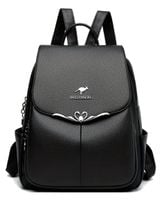 Plecak damski czarny skórzany elegancki ekoskóra miejski łabędzie