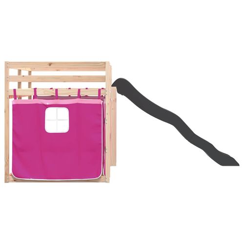 Łóżko na antresoli, ze zjeżdżalnią i zasłonkami, 80x200 cm na Arena.pl