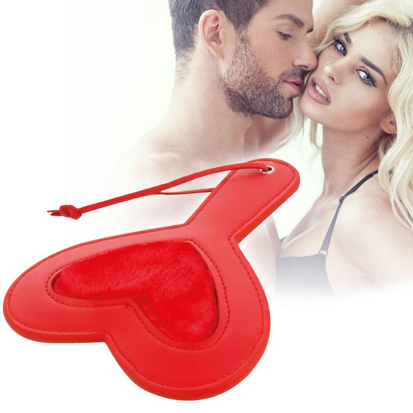 Packa do klapsów, kar, czerwone serduszko z pluszu, ekoskóra zdjęcie 3