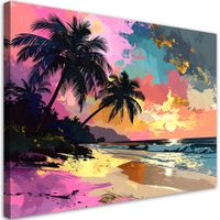 Obraz do salonu sypialni biura spa hotelu,Kolorowa Tropikalna