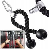 SZNUR UCHWYT DO WYCIĄGU LINA NA TRICEPS MASYWNA I SOLIDNA Z KARABIŃCZYKIEM