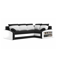 Duży narożnik, prawy, półka w prawym, LUSSO, 230x179x75, biały | TYLETEGOTU