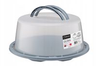 Pojemnik okrągły na ciasto tort z przykryciem KALINKA 34 cm szary