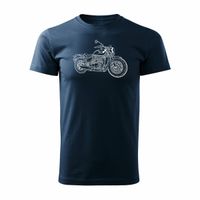 Koszulka motocyklowa na motor z motocyklem Triumph Bonneville męska granatowa REGULAR XL