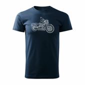 Koszulka motocyklowa na motor z motocyklem Triumph Bonneville męska granatowa REGULAR L
