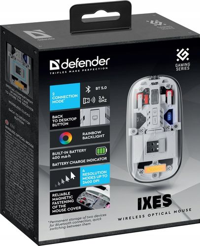 Myszka bezprzewodowa Defender IXES MM-999 optyczna 2400dpi 2.4GHz Bluetooth na Arena.pl