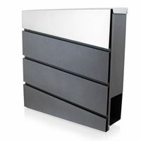 18064 Nowoczesna skrzynka na listy naścienna BITUXX grafitowa