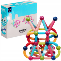 EDUKACYJNE KREATYWNE KLOCKI MAGNETYCZNE MAGNETIC STICKS ZESTAW PREZENT 120