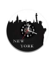 Zegar ścienny z płyty winylowej Nowy York 32.2