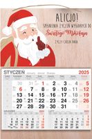 KALENDARZ 2025 jednodzielny DREWNIANY prezent na mikołajki personalizowany