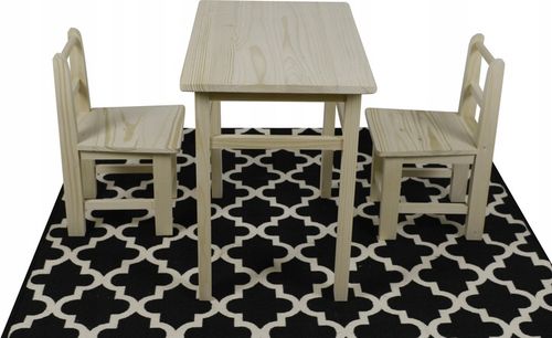 ZESTAW STÓŁ STOLIK BIURKO KRZESŁA KRZESEŁKA DLA DZIECI Z DREWNA DO POKOJU na Arena.pl