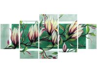 70CM 150CM OBRAZ 5 ELEM SŁODYCZ MAGNOLII ZIELENI ŚCIENNY