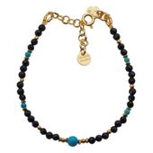 Bransoletka znak zodiaku strzelec - mix kamieni i srebro złocone