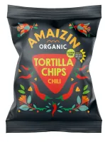 Chipsy Tortilla Kukurydziane Chili Bezglutenowe BIO 75 g - Amaizin