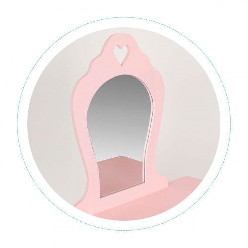 TOALETKA DZIECIĘCA ECOTOYS RÓŻOWA Z LUSTREM I TABORETEM 3+ na Arena.pl