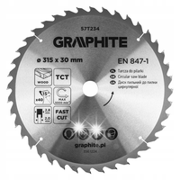 GRAPHITE Tarcza do pilarki widiowa 315x30mm 40 zębów piła tarczowa 57T234