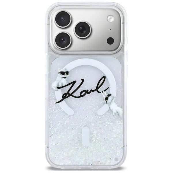 etui karl lagerfeld liquid glitter karl  script logo magsafe do zdjęcie 3