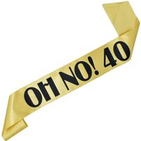 OH NO! 40 - złota szarfa z czarnym nadrukiem