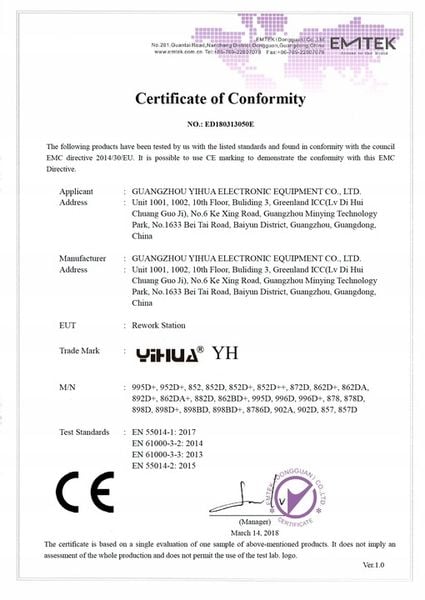 STACJA LUTOWNICZA YIHUA 937D Z WYŚWIETLACZEM LED zdjęcie 3