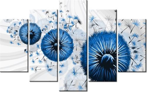 70 100CM OBRAZ 5 ELEM NIEBIESKI DMUCHAWIEC 4 DRUK PŁÓTNO na Arena.pl