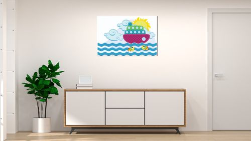 Obraz Drukowany 60X40 Patchworkowy Statek na Arena.pl