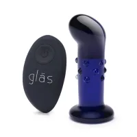 glas vibrating dotted plug szklany, zdalnie sterowany, 10 cm