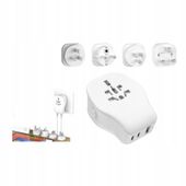 Uniwersalny Adapter Podróżny Uk Usa Ue Z Usb C 20W Usb A Odłączane Wtyczki