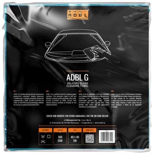 ADBL G BEZSMUGOWA MIKROFIBRA DO CZYSZCZENIA SZYB W AUCIE SZKŁA 40X40 CM zdjęcie 3