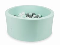 Suchy basen miętowy 90x40 z piłeczkami 300 sztuk (białe, szare, jasnomiętowe)