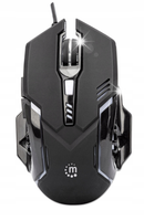 Mysz przewodowa Manhattan 3200dpi optyczna Gamingowa USB/LED
