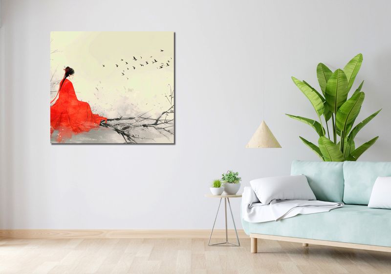 Obraz 100x90cm Diva Na Gałęzi zdjęcie 2