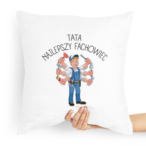 Poduszka Prezent Dla Taty Tata Najlepszy Fachowiec Z Nadrukiem Ze Zdjęciem na Arena.pl
