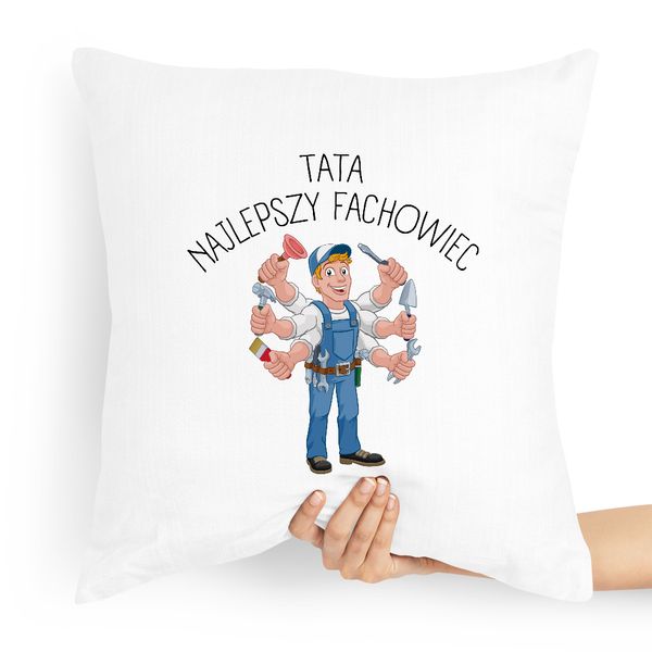 Poduszka Prezent Dla Taty Tata Najlepszy Fachowiec Z Nadrukiem Ze Zdjęciem zdjęcie 1