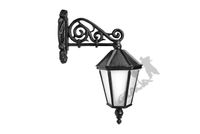 KINKIET G10 ŚLIMAK W DÓŁ Z KLOSZEM ŻELIWNYM ŚREDNIM ŻELIWNA LAMPA OGRODOWA RETRO ELEGANCKA DO OGRODU ZEWNĘTRZNA