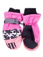 Rękawiczki narciarskie dziewczęce jednopalczaste pandy 14 YOCLUB