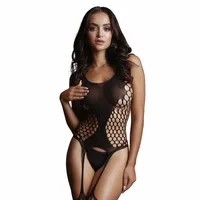 le desir bodystocking s-xl z dużym wzorem siatki czarne