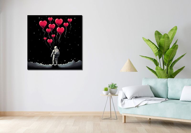 Obraz 90x90cm Astronauta Własnych Celi zdjęcie 2