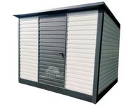 DOMEK OGRODOWY 3X3 DRZWI - ANTRACYT + BIAŁY - SPAD W TYŁ DS161