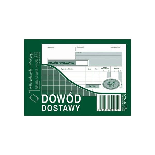 DRUK 315-5 DOWÓD DOSTAWY zdjęcie 1