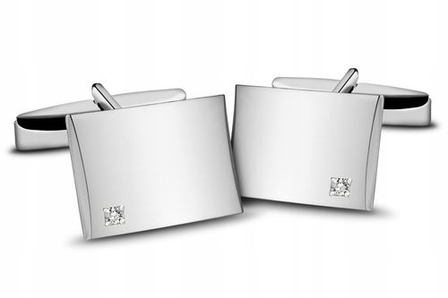 Spinki srebrne do mankietów z kamieniami SP16 na Arena.pl