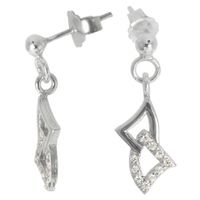SREBRNE KOLCZYKI WISZĄCE NA SZTYFT Z CYRKONIAMI SREBRO PRÓBY 925