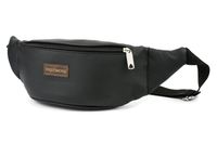 NERKA saszetka biodrówka eko skórzana gładka N149 czarna