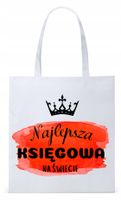 Dla Księgowej Księgowego Torba Eco Biała Shopper Z Nadrukiem Ze Zdjęciem
