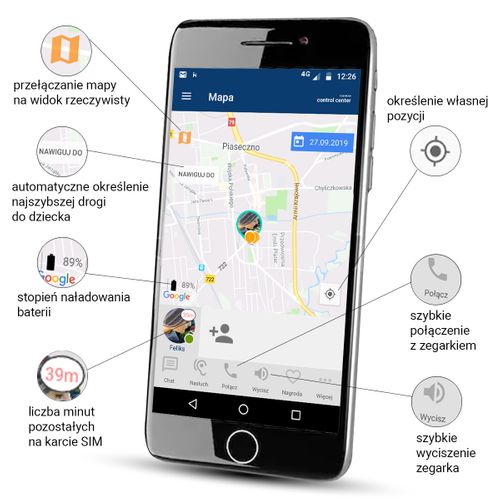Smartwatch dla dzieci CALMEAN Touch, biały na Arena.pl